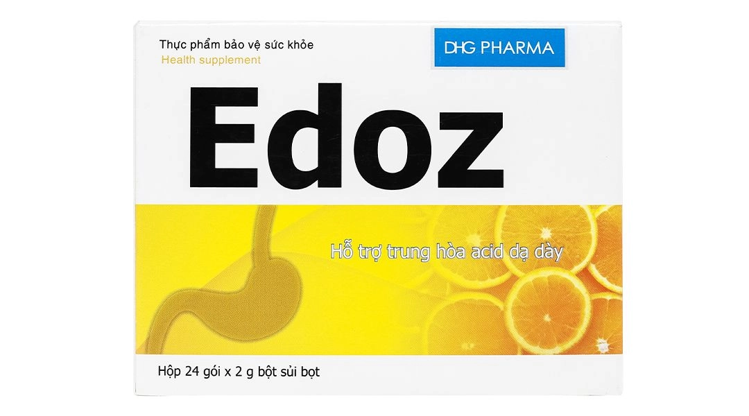 Hỗ trợ trung hòa acid dạ dày Edoz DHG hộp 24 gói x 2g