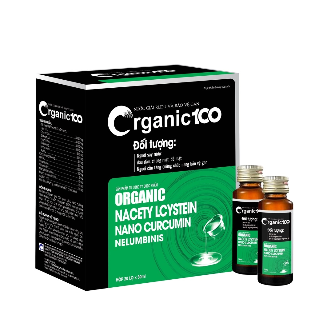 Nước giải rượu và bảo vệ gan Organic 100 hộp 20 lọ x 30ml