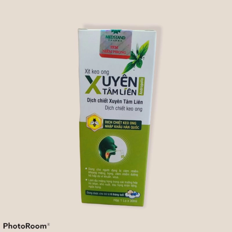 Xịt keo ong Xuyên Tâm Liên Andropolis Medstand hộp 1 lọ 30ml