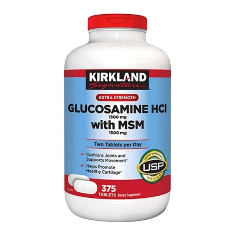 Viên uống bổ xương khớp Glucossamine HCl 1500mg with MSM 1500mg (KIRKLAND Signature) lọ 375 viên