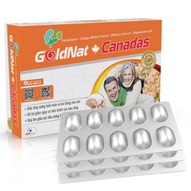 Tăng cường tuần hoàn và lưu thông máu não GoldNat Canadas hộp 30 viên