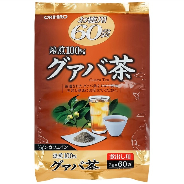 Hỗ trợ giảm cân, giảm mỡ thừa hiệu quả trà lá ổi Orihiro túi lọc gói 60 túi x 2g