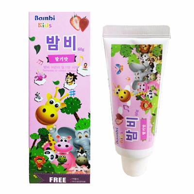 Kem đánh răng trẻ em vị dâu BAMBI Kids hộp 1 tuýp 60g