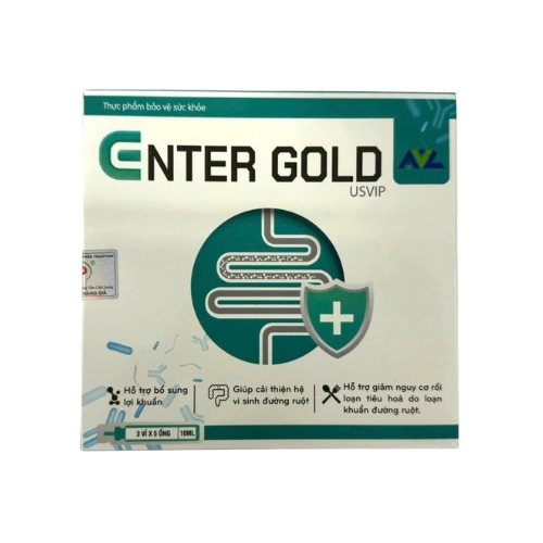 Hỗ trợ bổ sung lợi khuẩn đường ruột Enter Gold USVIP hộp 3 vỉ x 5 ống x 10ml