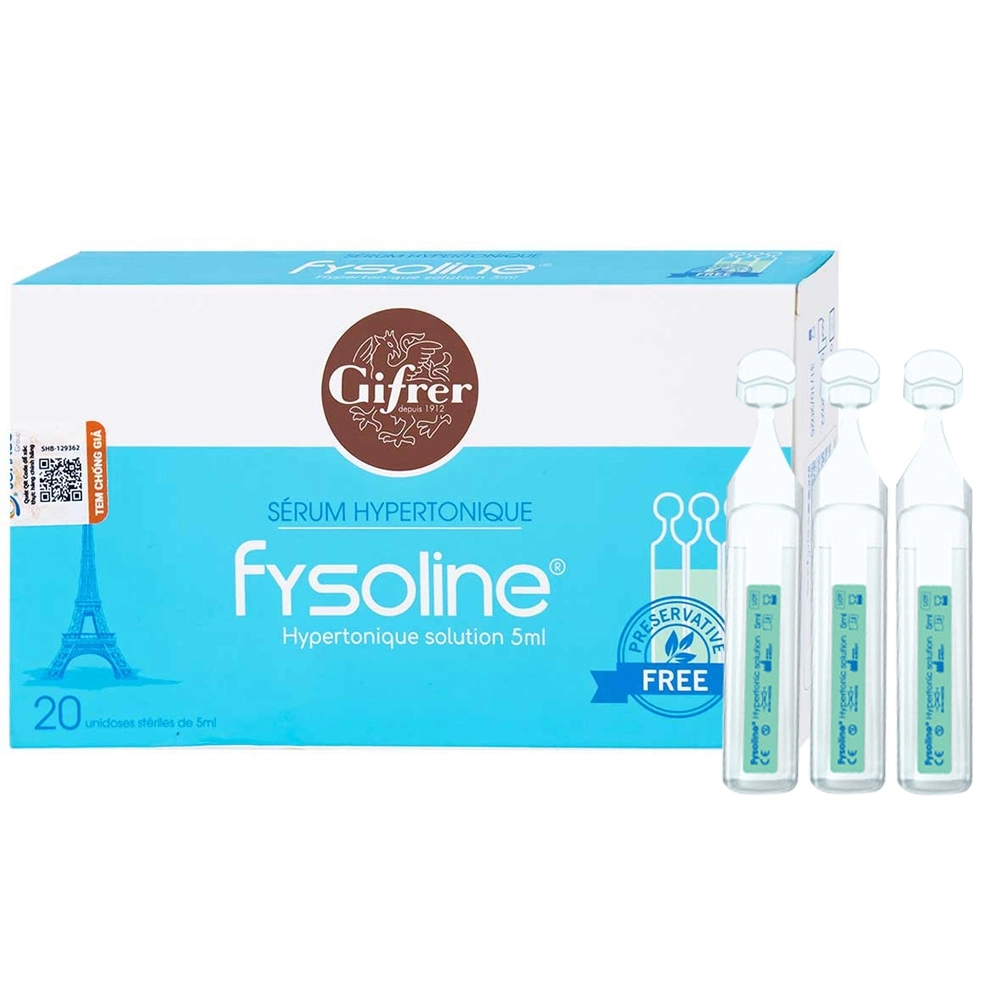 Dung dịch nước muối ưu trương Fysoline hộp 20 ống
