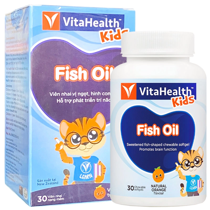 Hỗ trợ cung cấp DHA (Omega 3) từ dầu cá Kids Fish Oil hộp 30 viên
