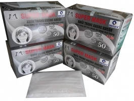 Khẩu trang 4 lớp Super Mask (trắng) hộp 50 cái