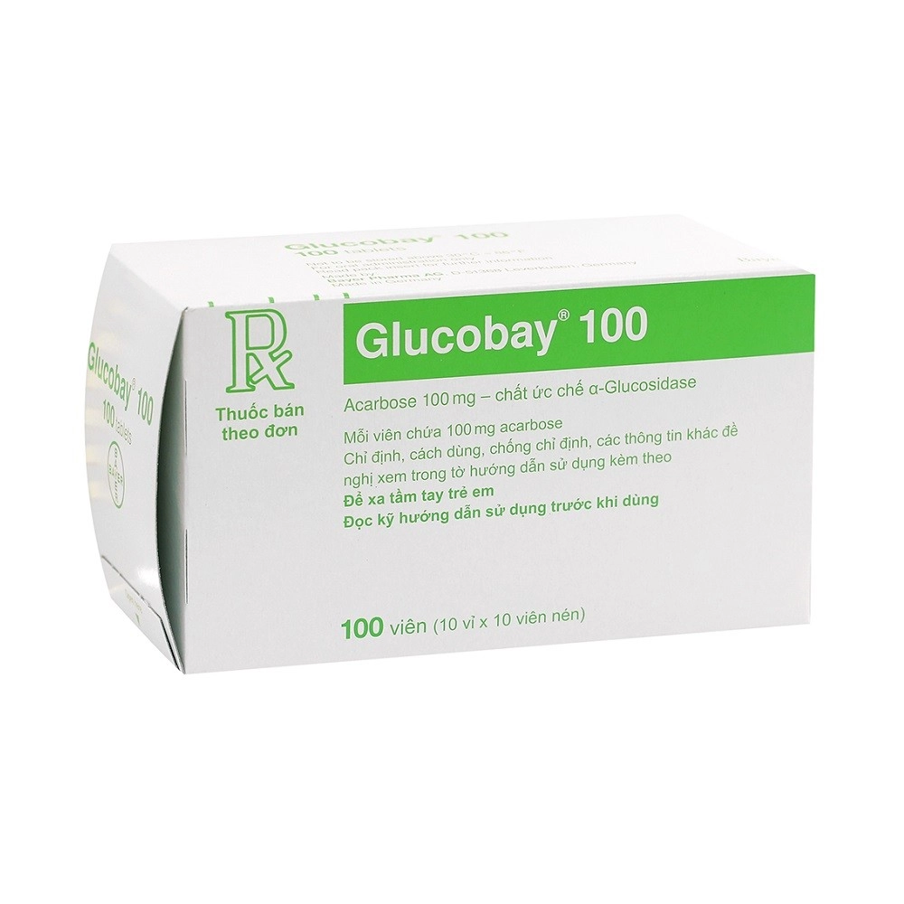 Glucobay 100mg hộp 100 viên