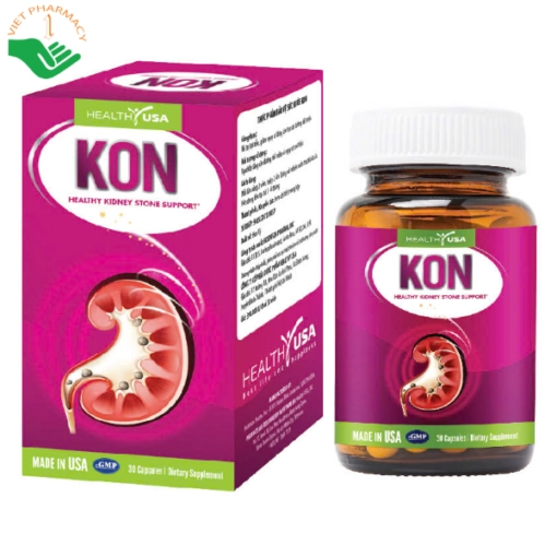Hỗ trợ lợi tiểu, giảm nguy cơ sỏi đường tiết niệu KON Healthy USA hộp 30 viên