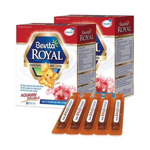 Hỗ trợ giảm còi xương, ăn ngon miệng Bevita Royal hộp 4 vỉ x 5 ống x 10ml