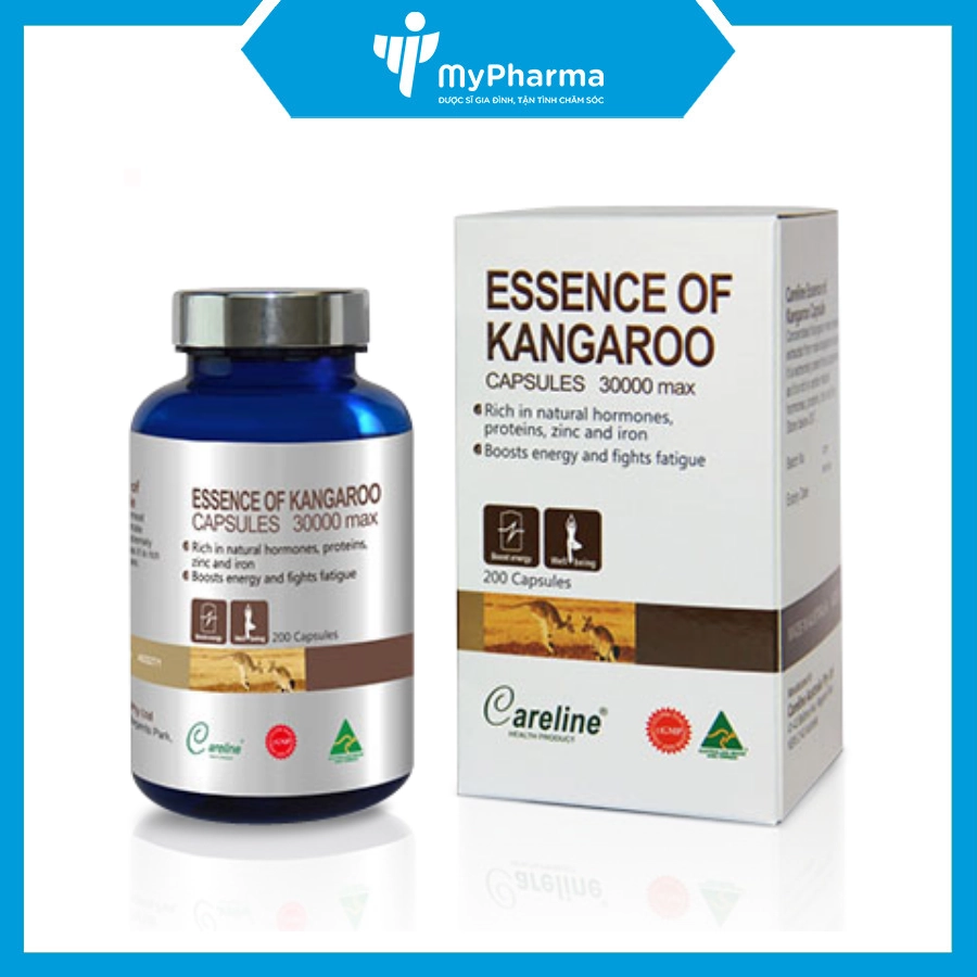 Viên uống tăng cường sinh lý nam Careline Essence of Kangaroo 30000 Max hộp 1 lọ 60 viên nang