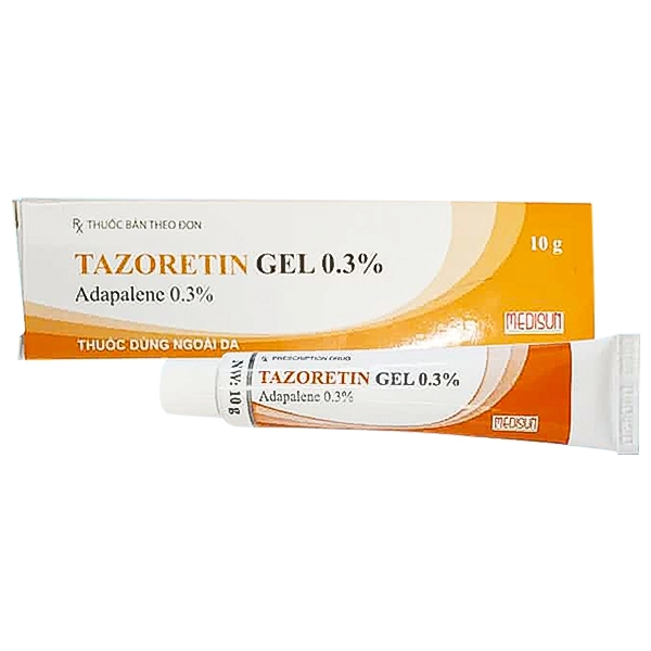 Thuốc điều trị mụn trứng cá  TAZORETIN GEL 0.3% hộp 1 tuýp 10g
