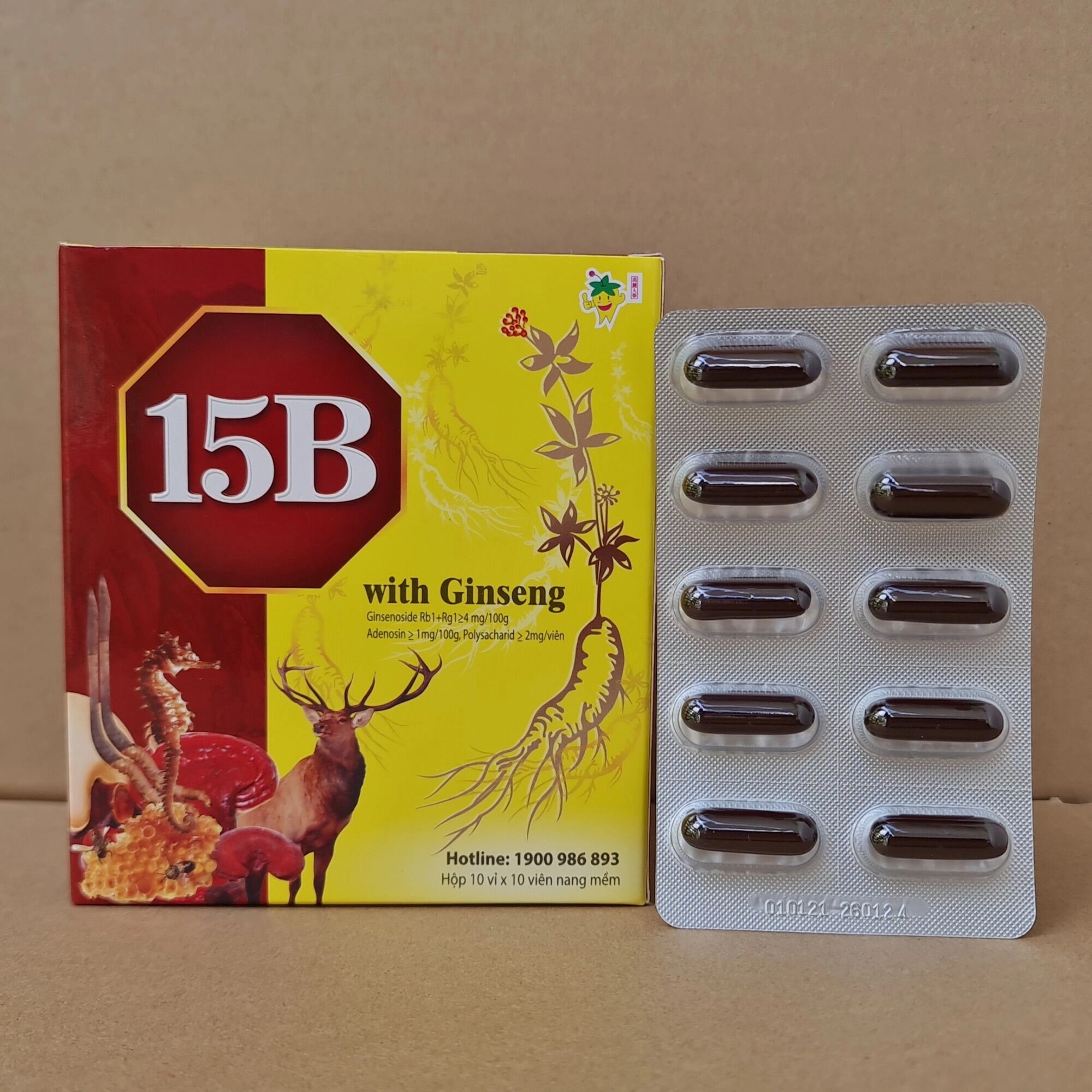 Viên uống bồi bổ sức khỏe 15B With Ginseng
 hộp 100 viên