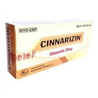 Thuốc trị chóng mặt, say tàu xe Cinnarizin 25mg Khapharco hộp 4 vỉ x 50 viên