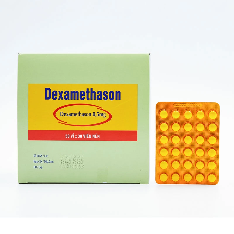 Thuốc kháng viêm Dexamethason 0,5mg Medipharco hộp 50 vỉ x 30 viên