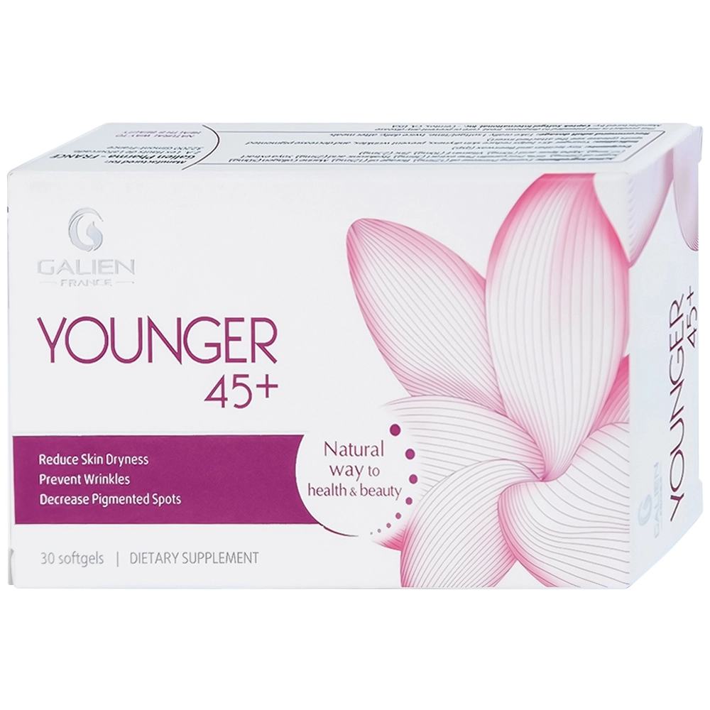 Hỗ trợ hạn chế lão hóa da, giữ ẩm, giảm khô da Younger 45+ Galien hộp 2 vỉ x 15 viên