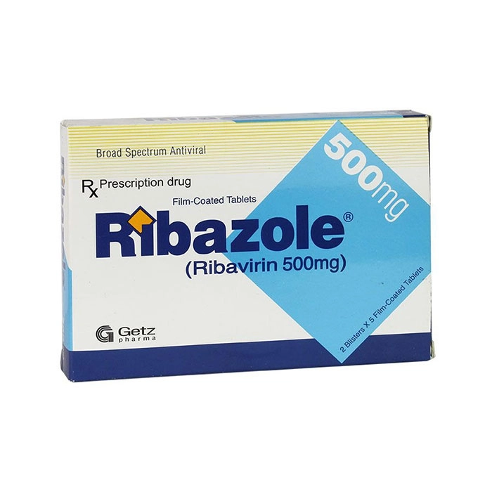 Điều trị viêm gan C Ribazole 500mg hộp 2 vỉ x 5 viên