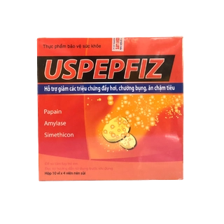Sủi hỗ trợ giảm triệu chứng đầy hơi USPEPFIZ hộp 10 vỉ x 4 viên