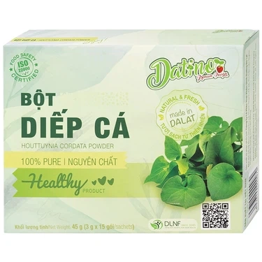 Giúp bổ sung chất dinh dưỡng có lợi cho sức khỏe bột Diếp Cá nguyên chất Datino hộp 15 gói x3g