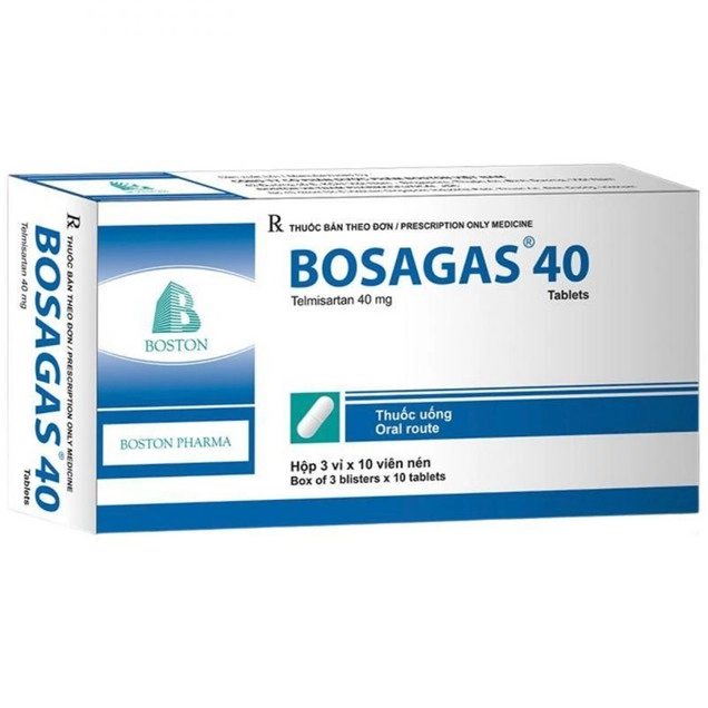 Thuốc điều trị tăng huyết áp Bosagas 40 hộp 3 vỉ x 10 viên