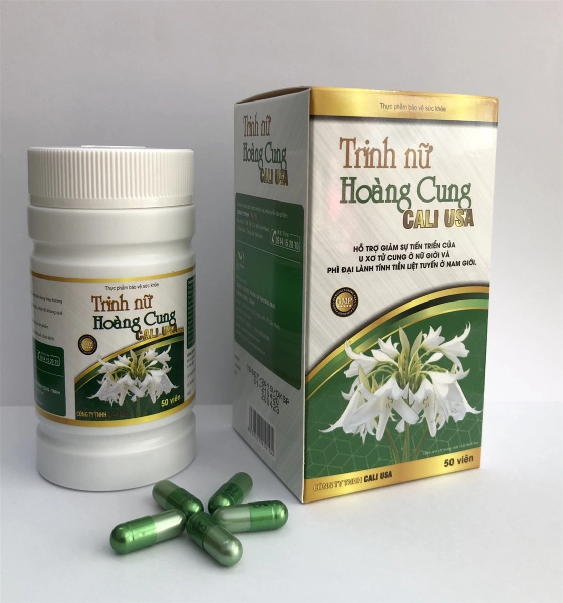Thực phẩm bảo vệ sức khỏe Trinh Nữ Hoàng Cung CALI USA hộp 1 lọ 50 viên