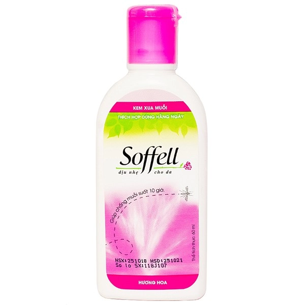 Kem xua muỗi hương hoa Soffell chai 60ml