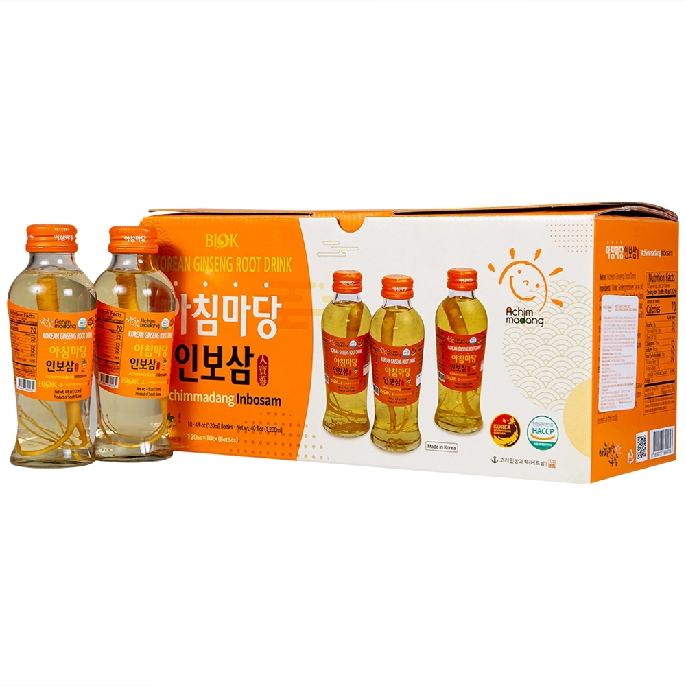 Tăng cường hệ miễn dịch và sức đề kháng nước sâm củ Hàn Quốc Biok Korea Ginseng Root Drink hộp 10 chai x 1200ml