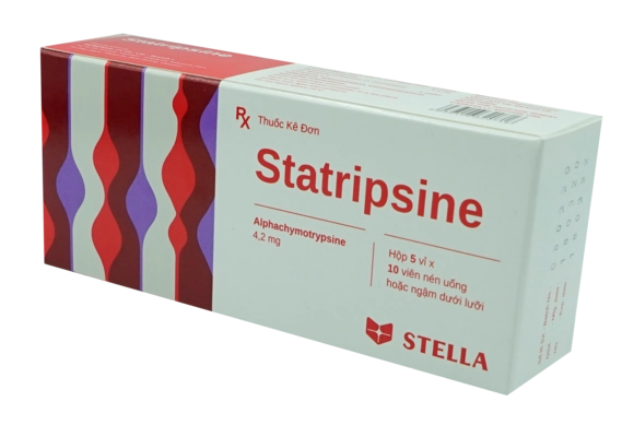 Thuốc kháng viêm giảm sưng, phù nề Statripsine hộp 50 viên