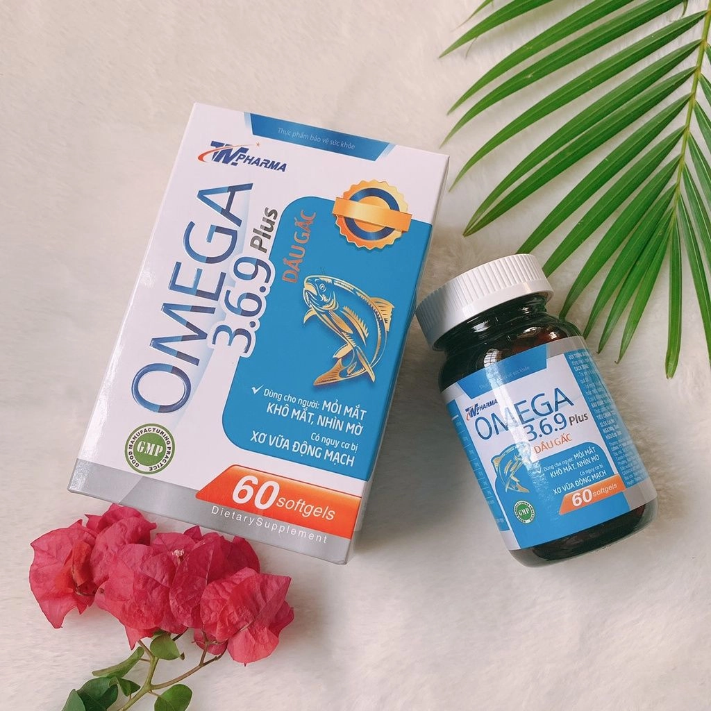 Viên uống bổ mắt, ngừa nguy cơ xơ vữa động mạch Omega 3.6.9 Plus Dầu Gấc (Thiên Minh Pharma) hộp 1 lọ 60 viên nang mềm