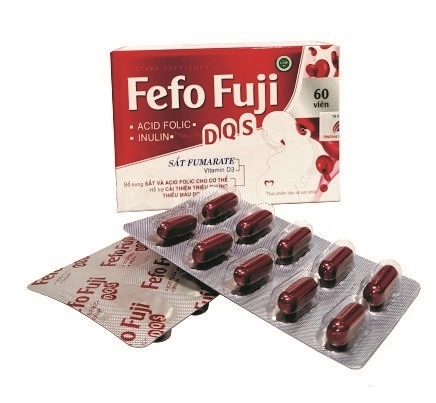 Bổ sung sắt và acid folic cho cơ thể Fefo Fuji DQS hộp 6 vỉ x 10 viên