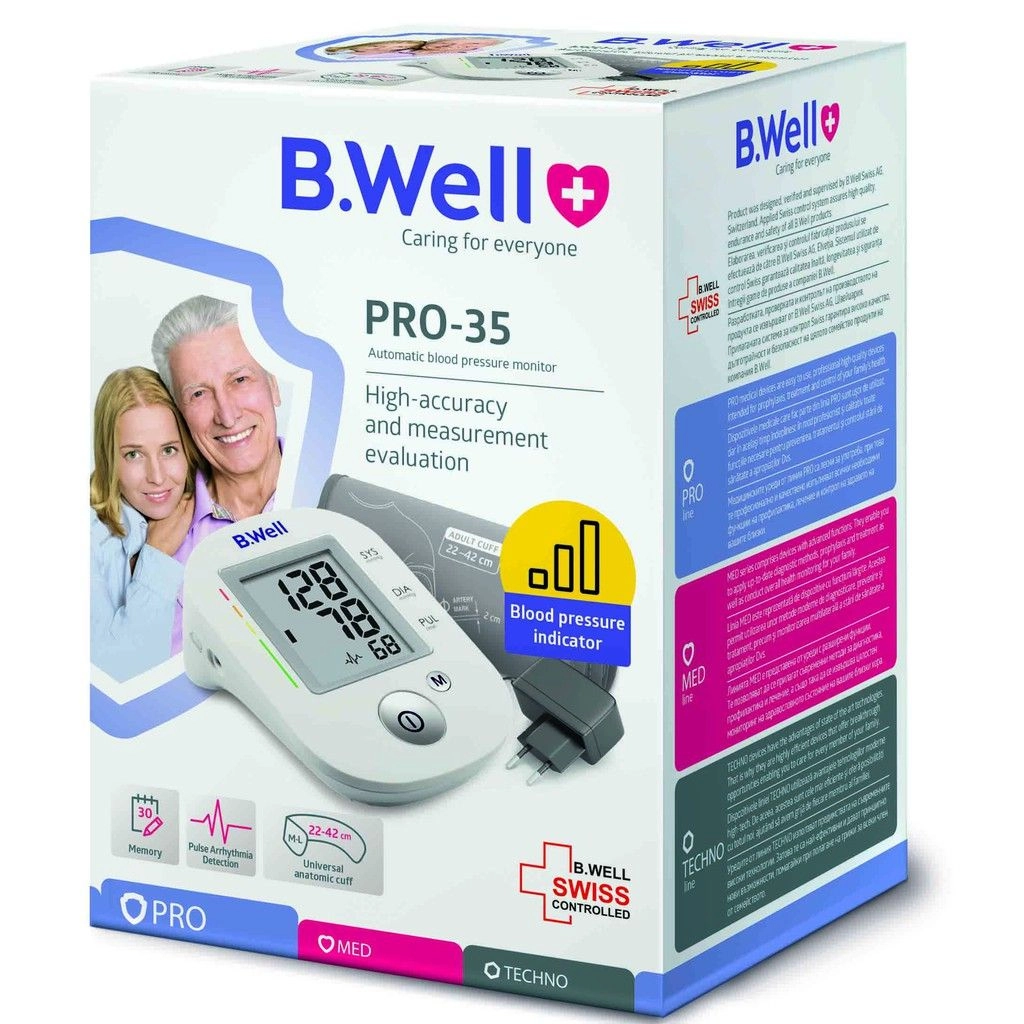 Máy đo huyết áp bắp tay B.WELL PRO-35 hộp 1 cái
