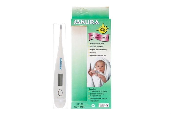 Nhiệt kế điện tử Sakura  DDK - 101  hộp 1 cái (bao gồm cả pin)