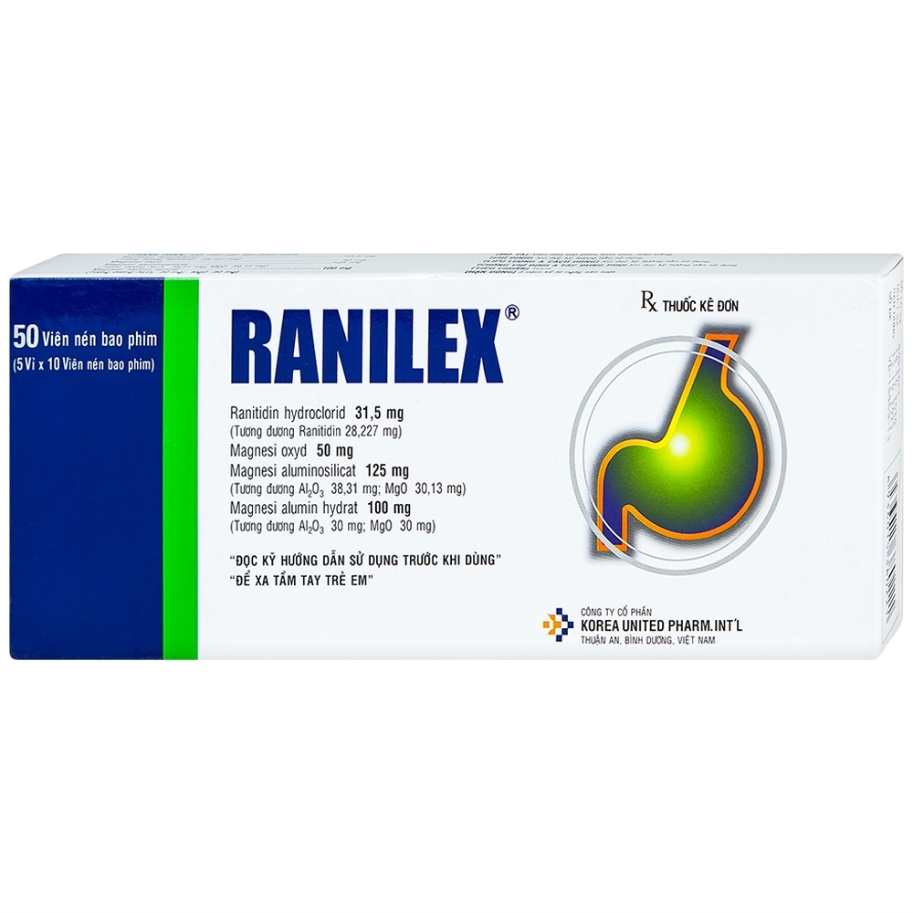 Thuốc tác dụng đường tiêu hoá RANILEX hộp 50 viên