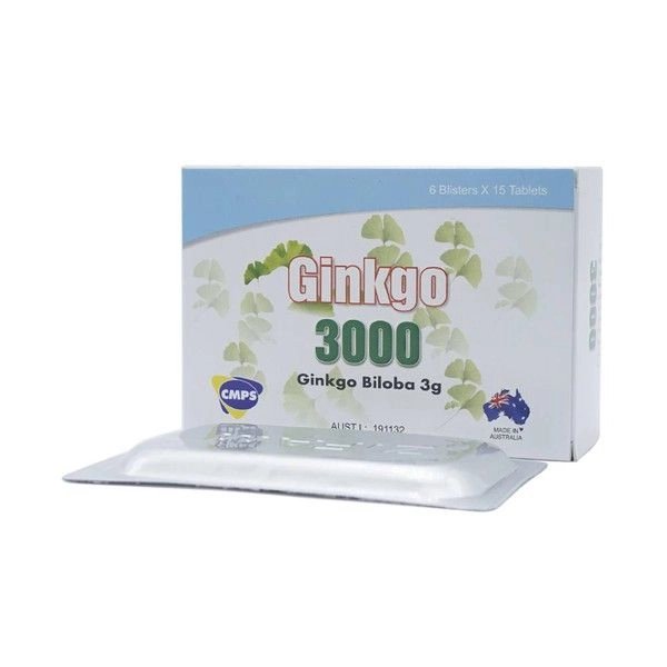 Thuốc tuần hoàn máu não, cải thiện trí nhớ Ginkgo 3000  hộp 90 viên