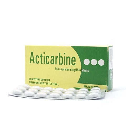 Thuốc trị triệu chứng bệnh lý đại tràng chức năng, đặc biệt có trướng hơi hay tiêu chảy Acticarbine hộp 4 vỉ x 21 viên