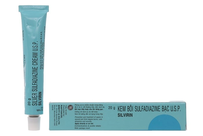 Kem bôi trị bỏng Sulfadiazine bạc U.S.P SILVIRIN hộp 1 tuýp 20g