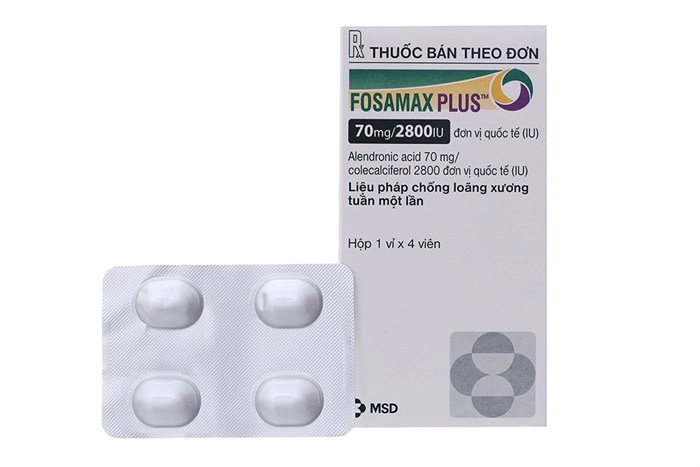Thuốc trị loãng xương Fosamax Plus 70mg/2800IU hộp 4 viên