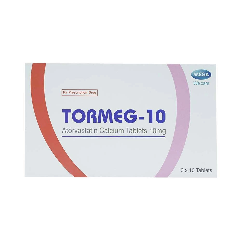 Thuốc trị mỡ máu Tormeg 10mg hộp 30 viên
