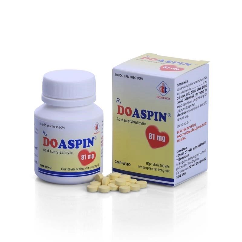 Doaspin 81mg (Domesco) hộp 1 lọ 100 viên