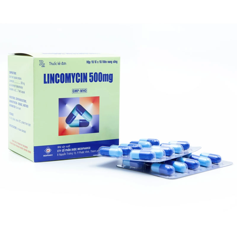 Thuốc kháng sinh Lincomycin 500mg Medipharco hộp 10 vỉ x 10 viên nang cứng
