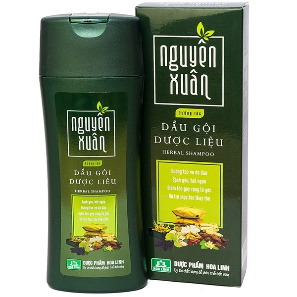 Dầu gội dược liệu Nguyên Xuân dưỡng tóc (màu xanh lá) hộp 1 chai 200ml