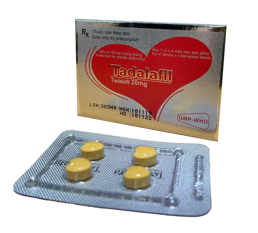 Thuốc điều trị rối loạn cương dương Tadalafil 20mg (DP 150) hộp 1 vỉ x 4 viên