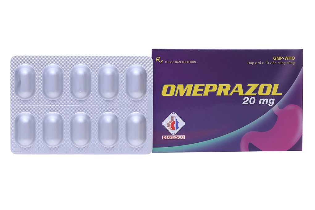 Thuốc trị loét dạ dày, tá tràng Omeprazol Domesco 20mg hộp 30 viên