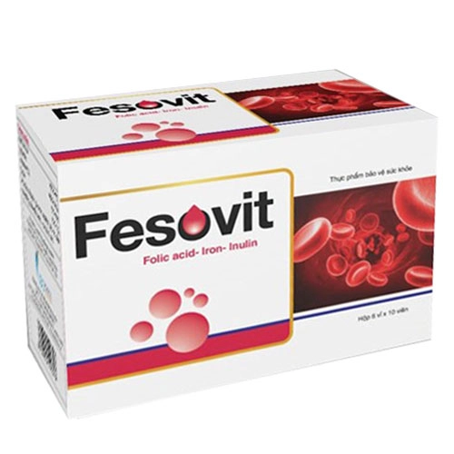 Viên uống bổ sung sắt, acid folic và vitamin B12 Fesovit hộp 60 viên