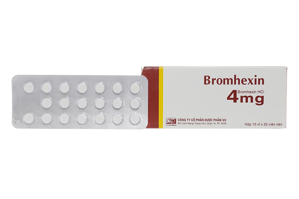 Thuốc long đờm Bromhexin 4mg 3/2 hộp 200 viên