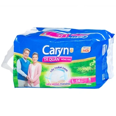 Tấm đệm lót người lớn Caryn mỏng nhẹ size L14 vòng bụng 75 x 100cm gói x 14 miếng