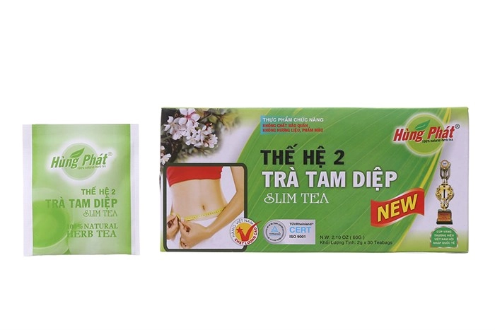 Thực phẩm giảm cân Trà Tam Diệp Thế Hệ 2 Slim Tea hộp 30 gói