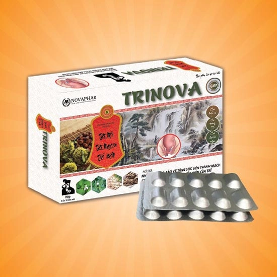 Tăng sức bền thành mạch, giảm táo bón Viên Trĩ TRINOVA hộp 3 vỉ x 10 viên