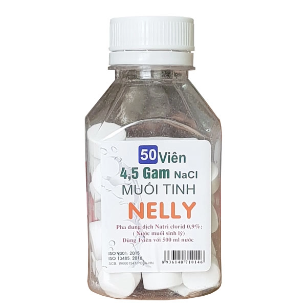 Muối tinh dạng viên NELLY lọ 50 viên