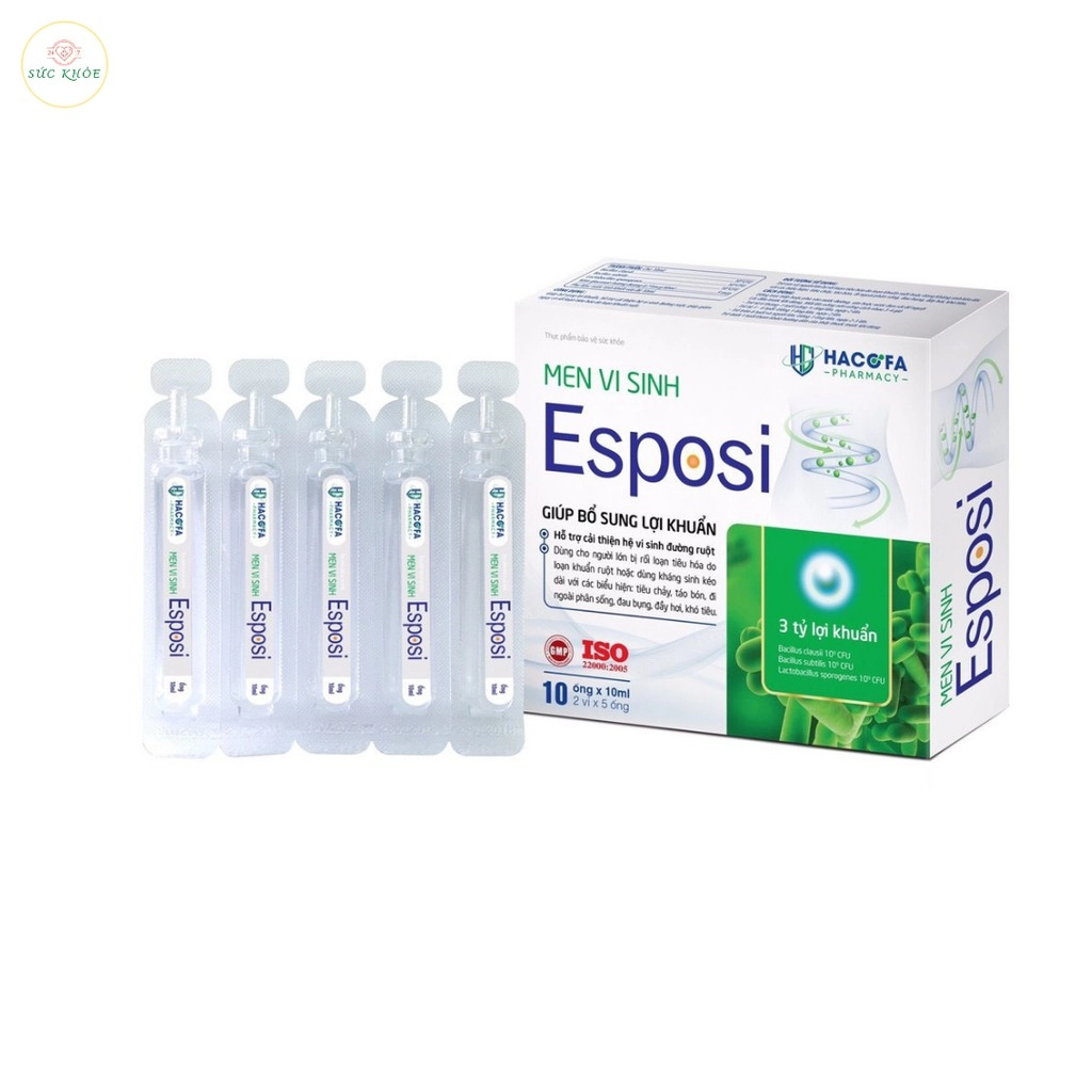 Bổ sung lợi khuẩn Men vi sinh Esposi hộp 2 vỉ x 5 ống x 10ml